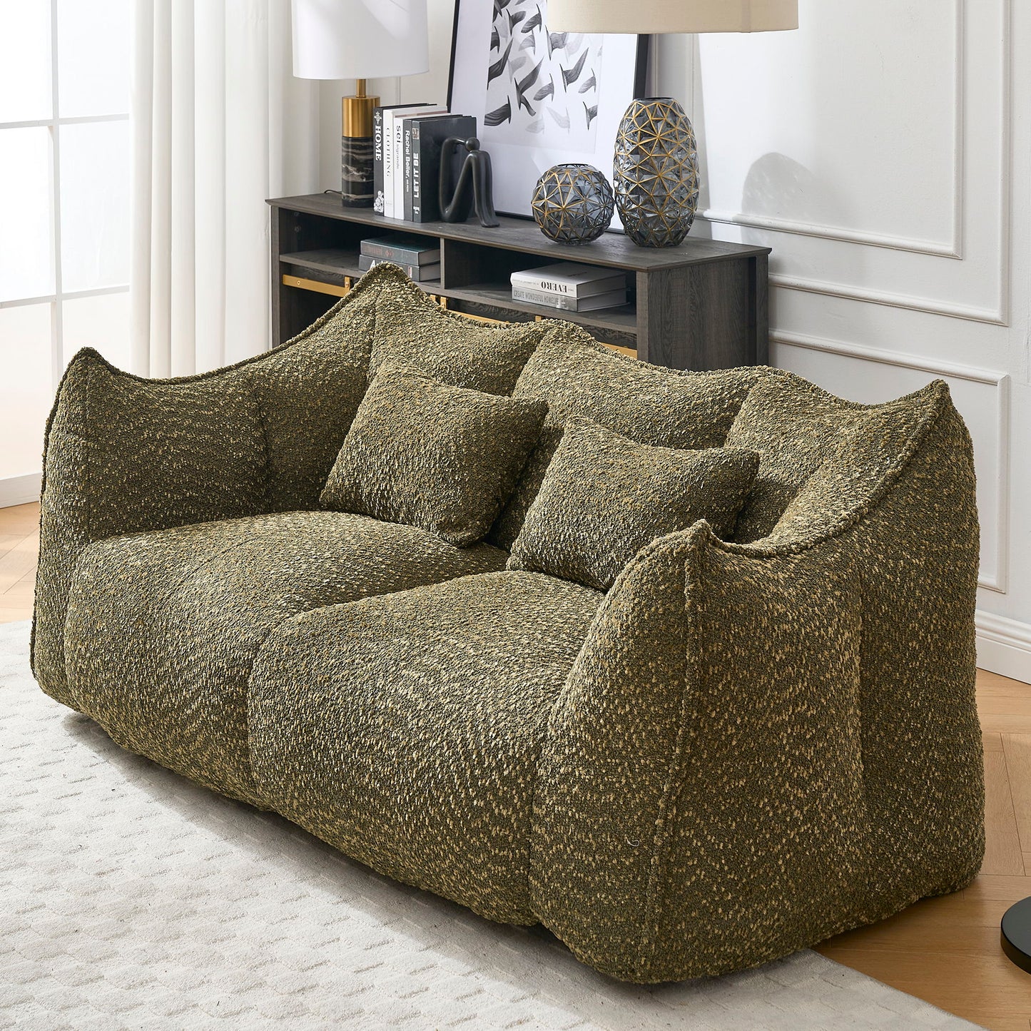Comfortable Dual Beanbag Chair With High Resilience Foam Core For 2 People Home Essentials