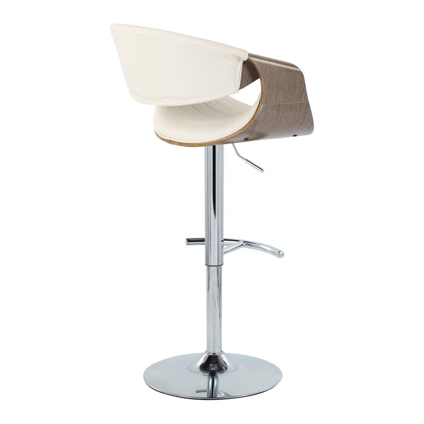 Symphony - Mid Century Modern Adjustable Barstool With Swivel & Rounded T Footrest (Set of 2) Lumi Source