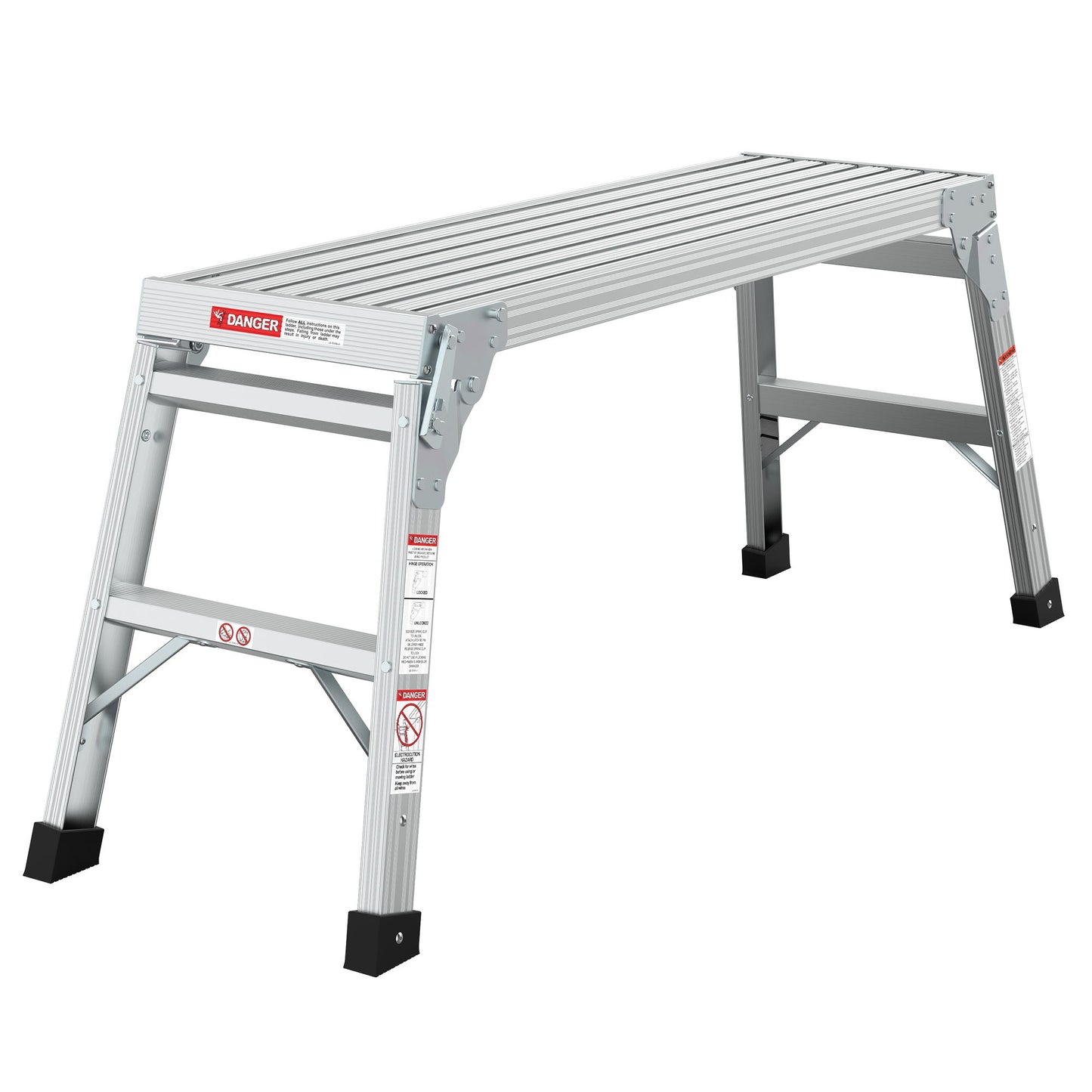 Work Platform Aluminum Portable Bench Folding Ladder Ansi Capacity 225 Lbs 40" - Gray Daily Nest