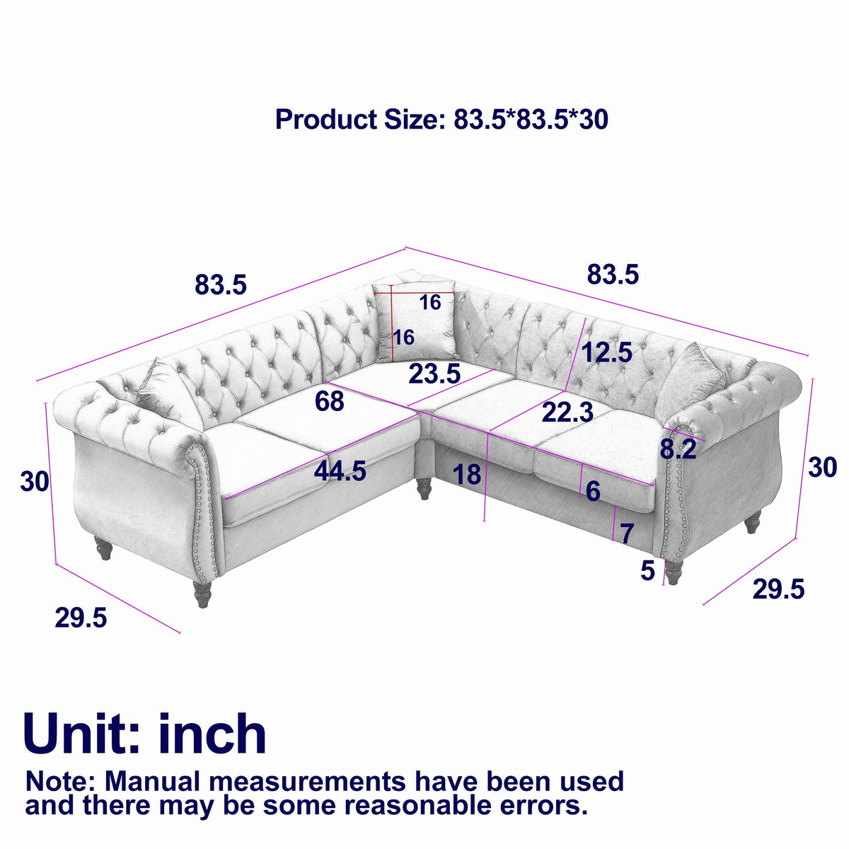 Streamline Modern L-Shaped Corner Sofa Home Essentials