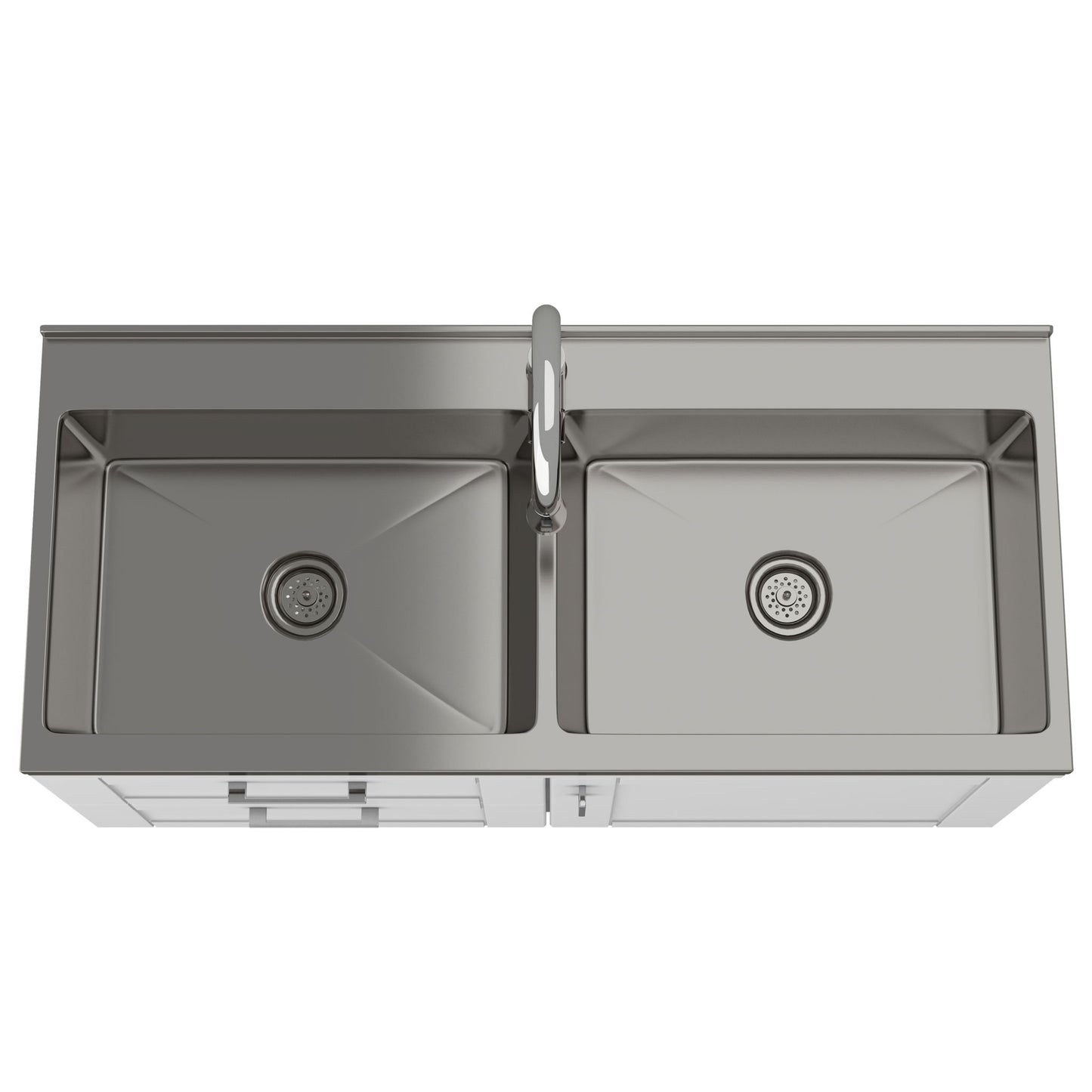 Shaker - Modern Wide Laundry Cabinet With Faucet And Stainless Steel Sink - White Simpli-Home