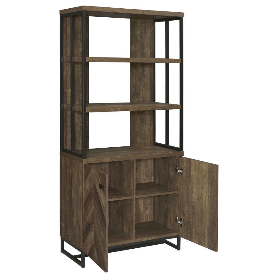 Millbrook - 2 Door Storage Bookshelf - Rustic Oak CoasterEveryday