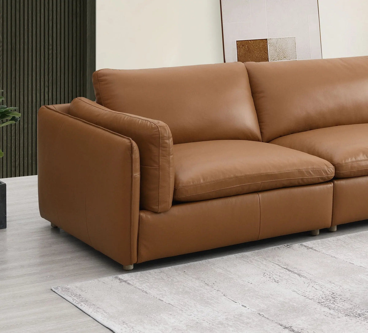 Brighton - Top Grain Leather Modular Sectional - Brown Acme