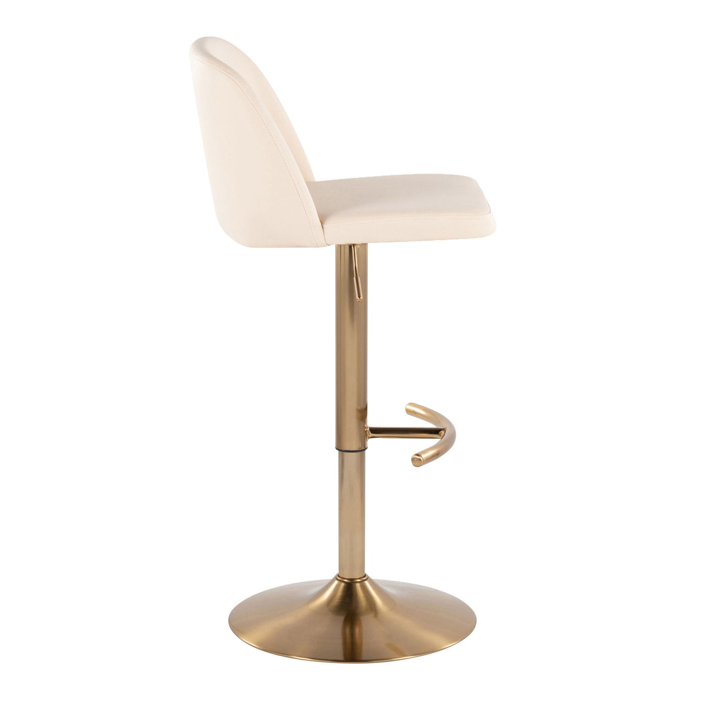 Toriano - Contemporary Adjustable Barstool With Swivel With Rounded T Footrest (Set of 2) Lumi Source