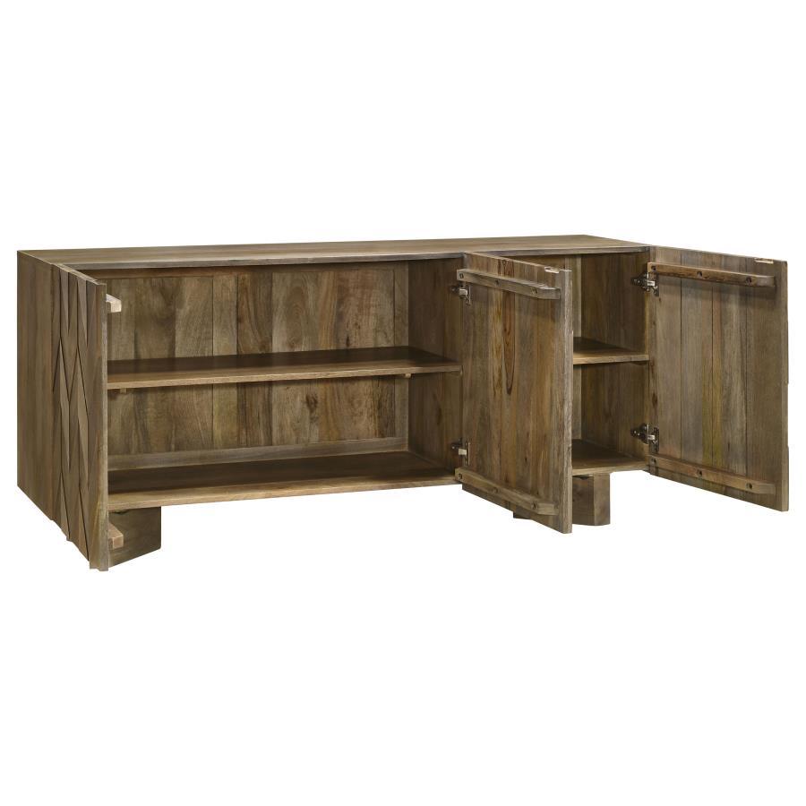 Tyler - 3 Door Solid Wood Sideboard Buffet Cabinet - Mango Brown Coaster Fine Furniture