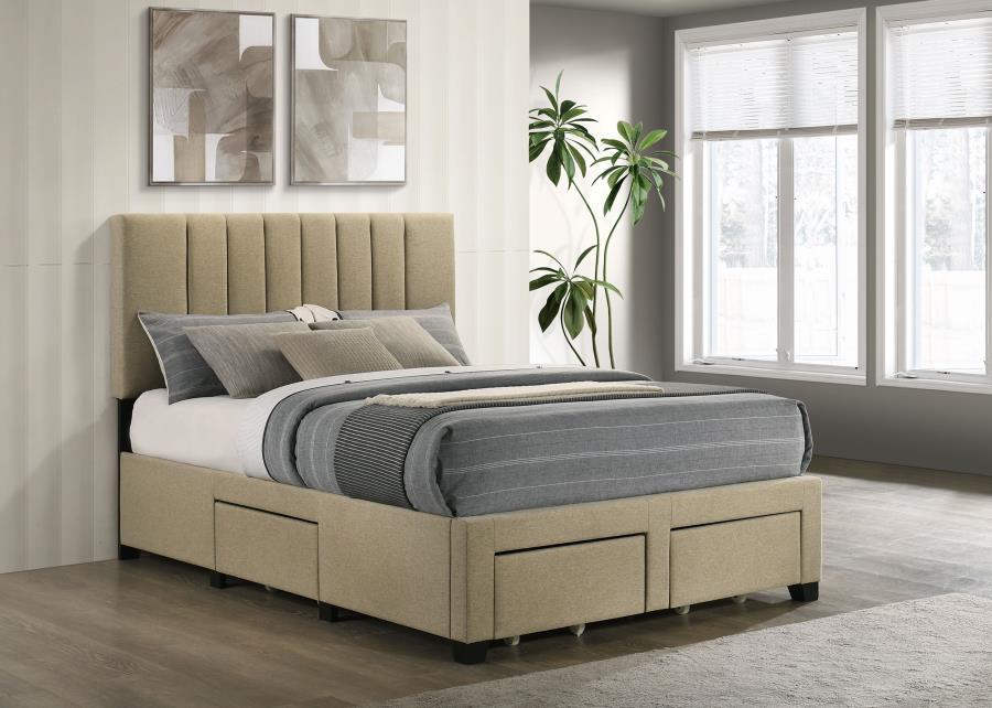 Wheatland - 4-Drawer Upholstered Storage Bed Coaster Fine Furniture