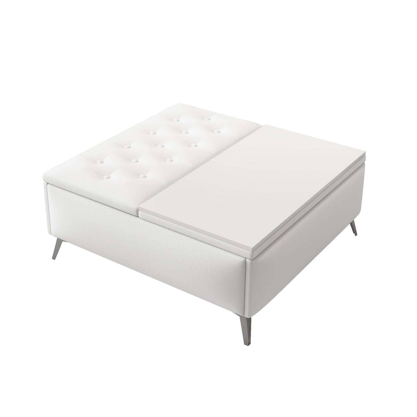 Modern Square Storage Ottoman Coffee Table With Lift-Top Design Home Essentials