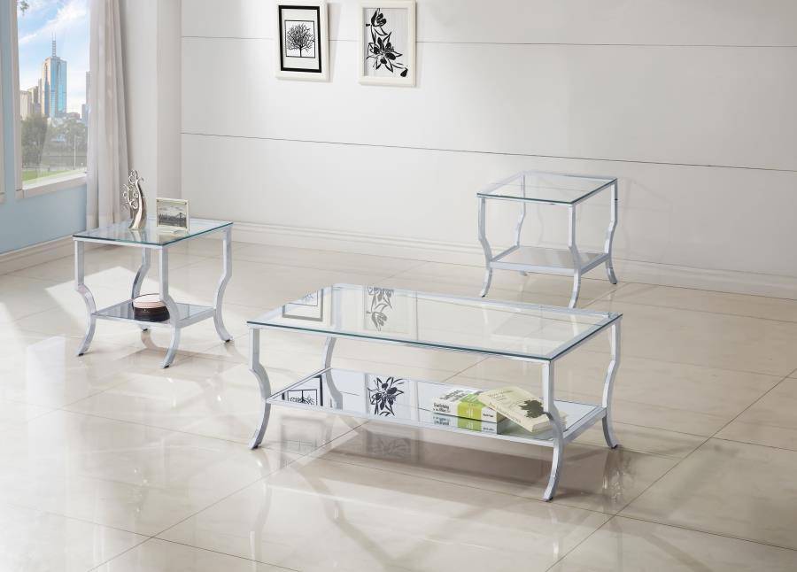 Saide - Glass Top Coffee And End Table Set Coaster Fine Furniture