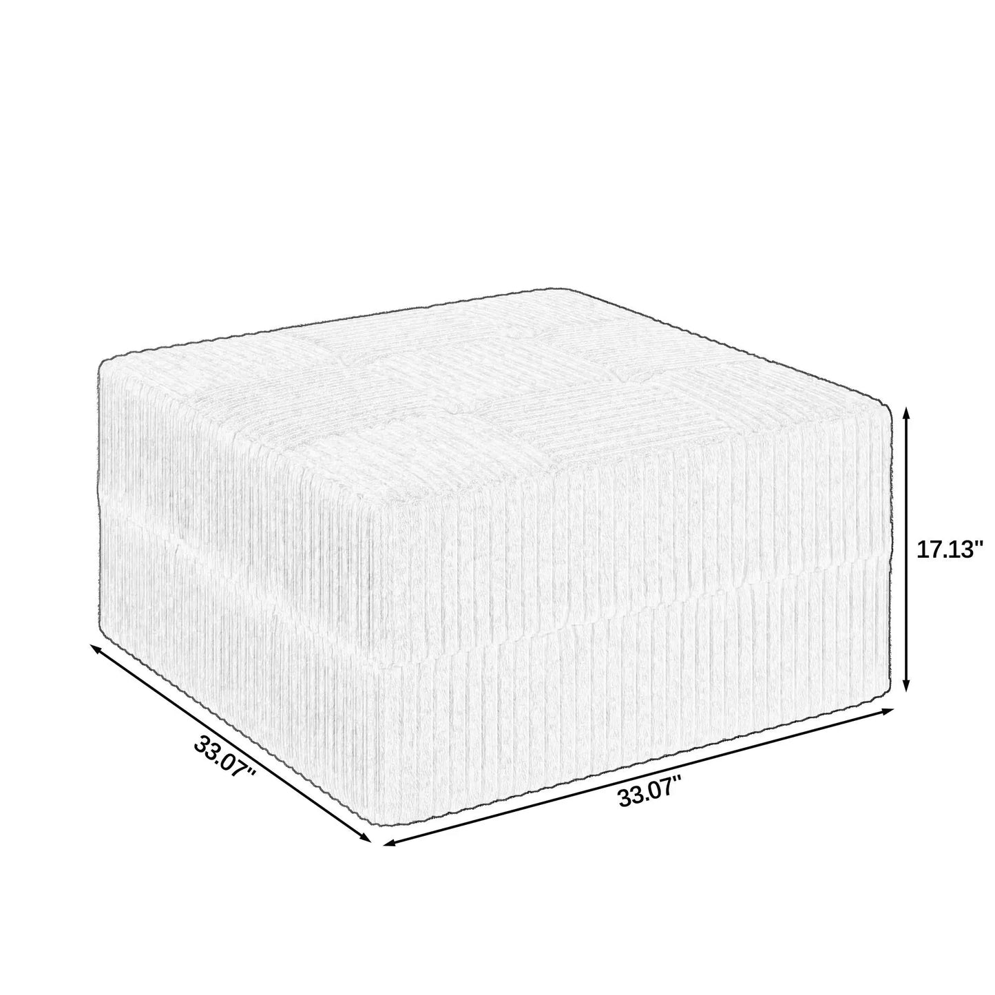 Modern Minimalist Ottoman Sofa Compressed Sectional Couch Sleeper Home Essentials