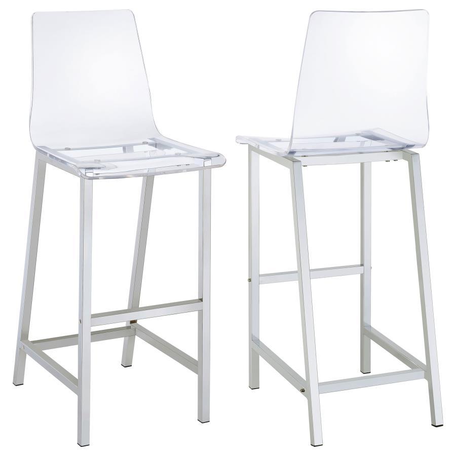 Juelia - Chrome Stools (Set of 2) CoasterEssence