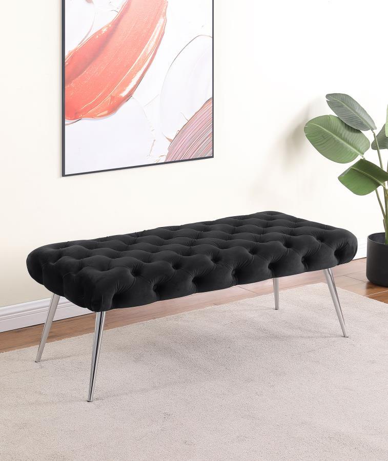 Ella - Upholstered Tufted Bench Metal Legs Coaster Fine Furniture