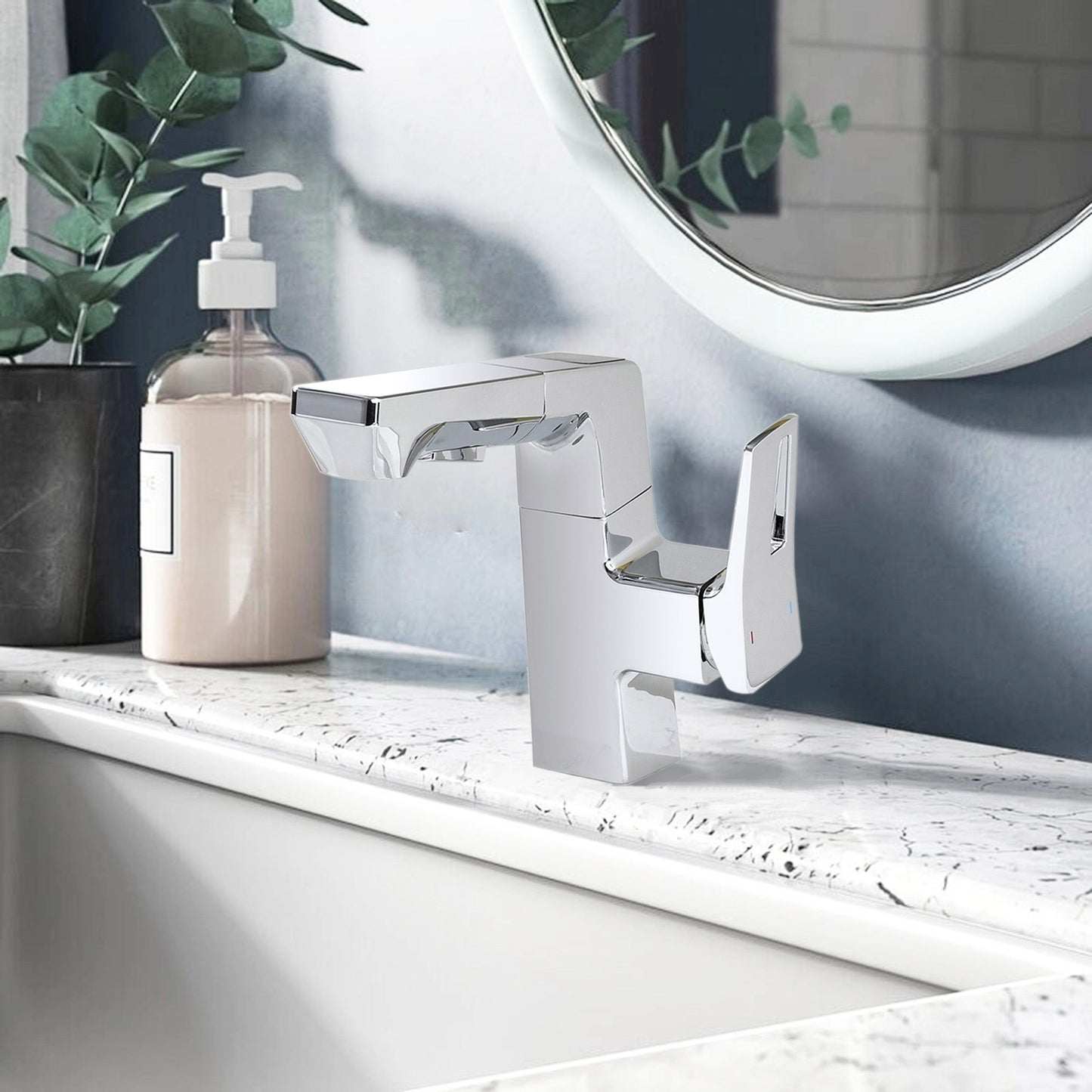 Modern Smart LED Bathroom Faucet With Temperature Digital Display And Pull Down Sprayer Daily Nest