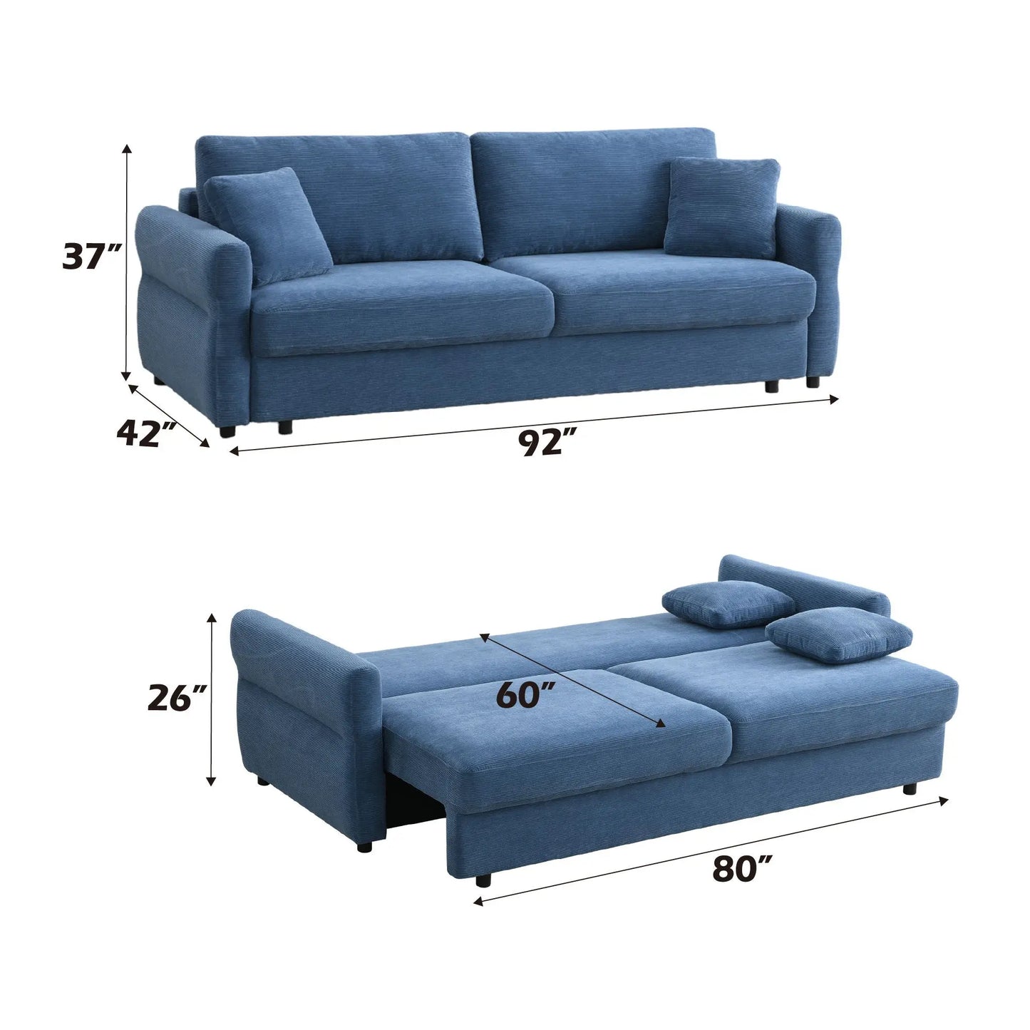 Haran - Pull Out Sleeper Sofa With Storage Acme