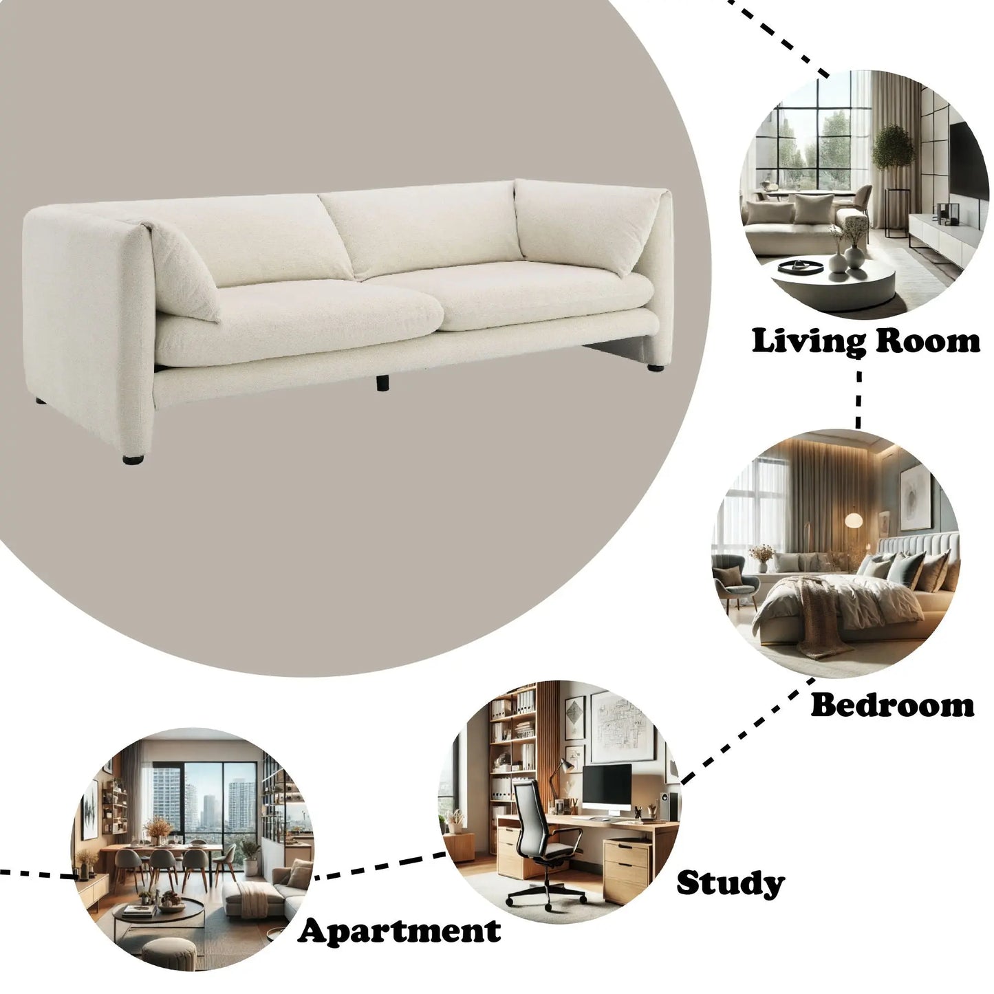 Jaeda - Boucle Sofa - Beige Acme