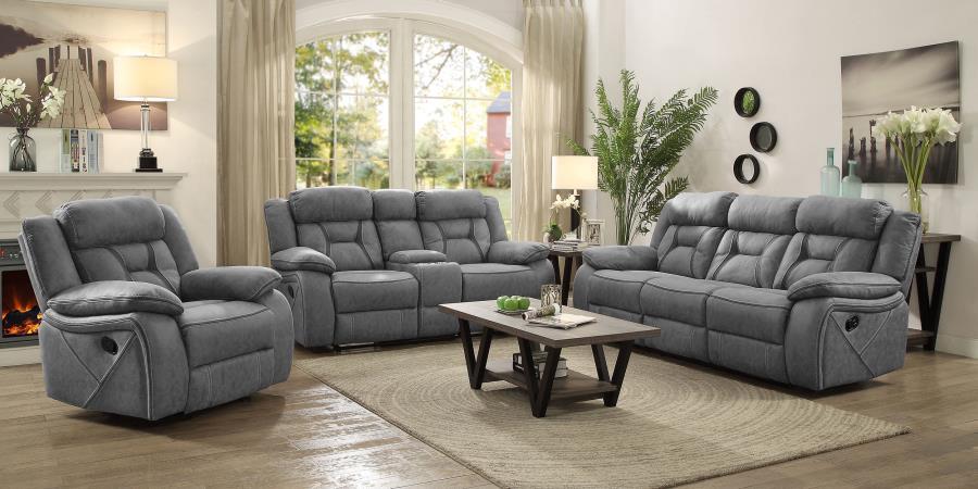 Higgins - Upholstered Motion Reclining Sofa Set CoasterEveryday