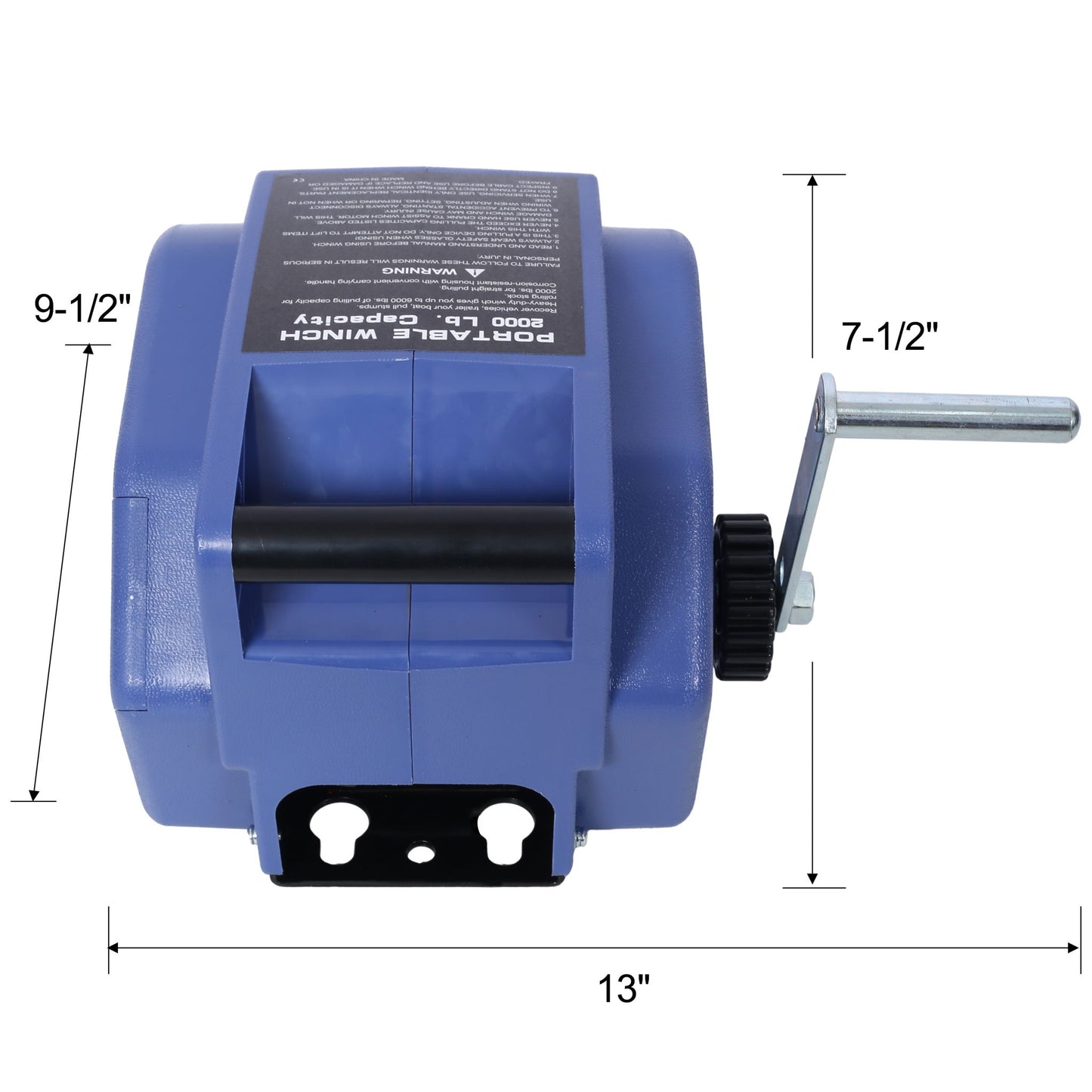 Reversible Electric 12V Trailer Winch For Boats Up To 5000 Lbs, Galvanized Wire Rope Casing - Blue Daily Nest