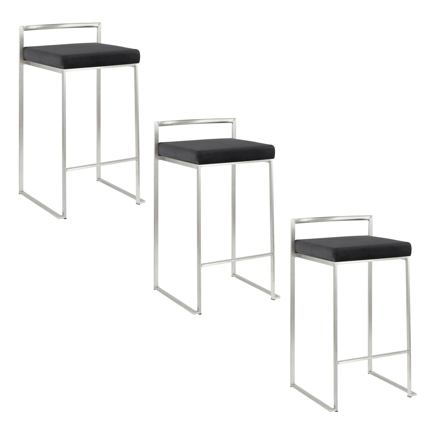 Fuji - Contemporary Elegant Stackable Counter Stool Set Lumi Source