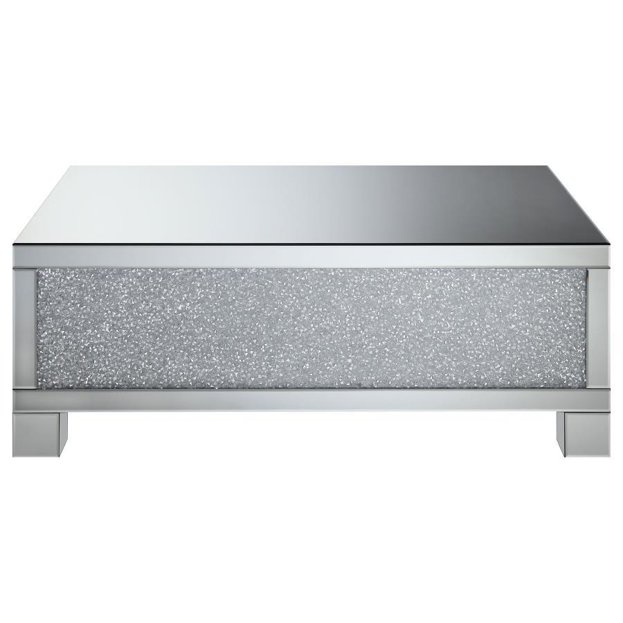 Gillian - Rectangular Mirrored Acrylic Coffee Table - Silver CoasterElevations