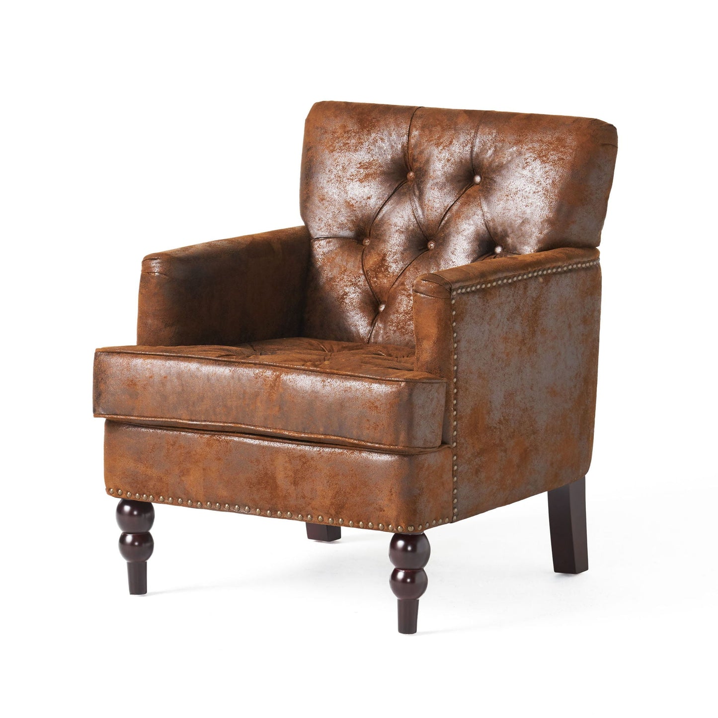 Vitality - Club Chair With Button Tufted Diamond Stitching And Turned Legs Noble House