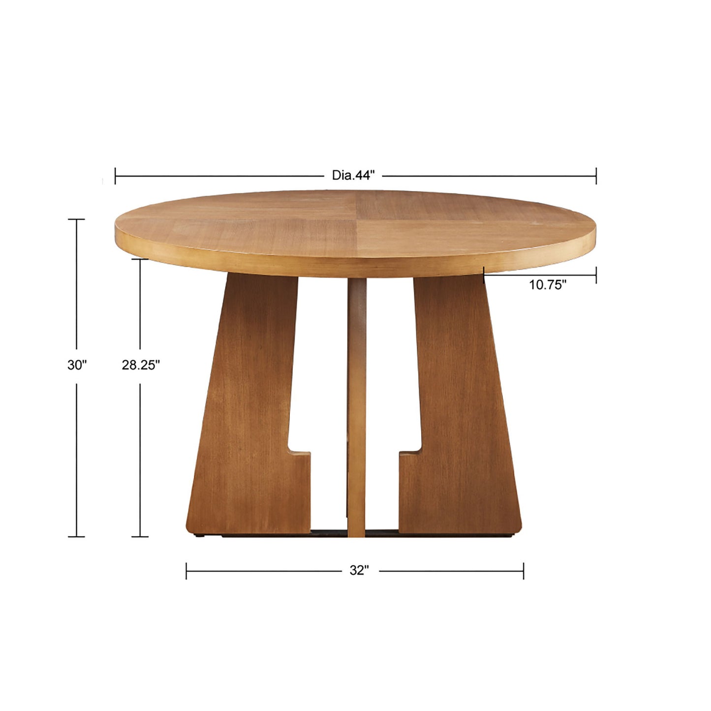 Modern Round Dining Table With Pecan Wood Veneer - Walnut JLA