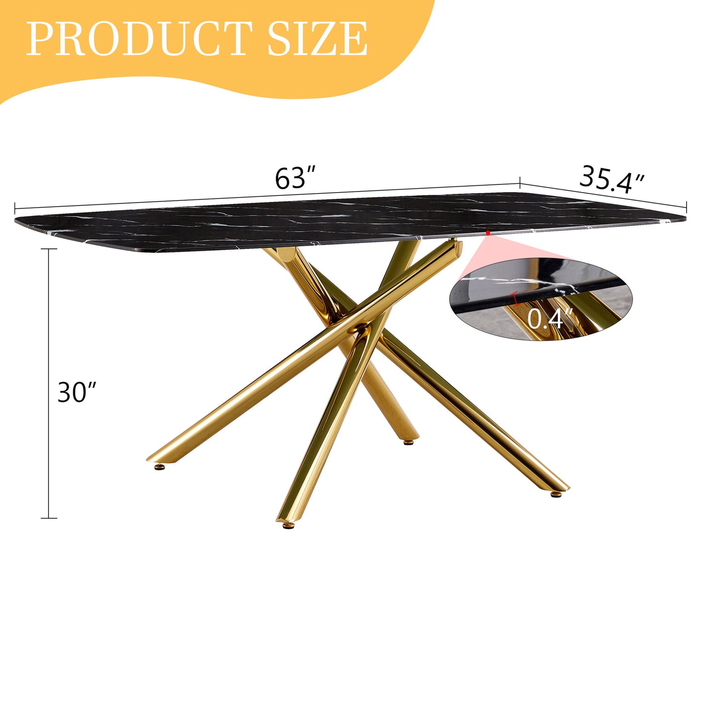 Luxurious Marble Patterned Dining Table With Metal Fork Legs Home Essentials