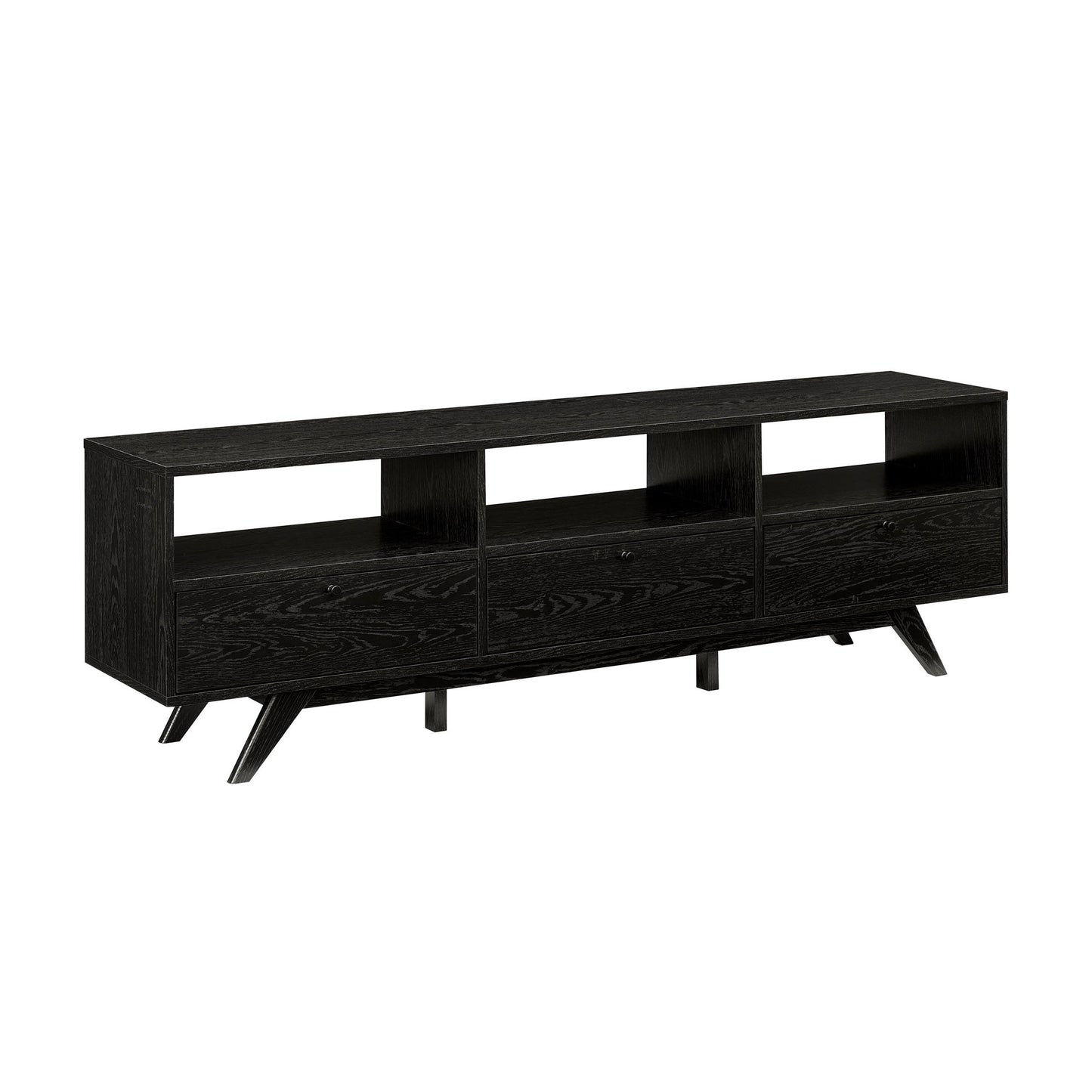 Modern Scandi 3 Door Low Profile TV Stand For TVs Up To 80" Walker Edison