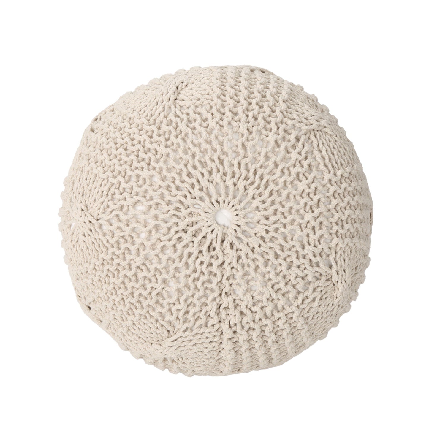 Bordeaux - Knitted Cotton Round Pouf Home Essentials