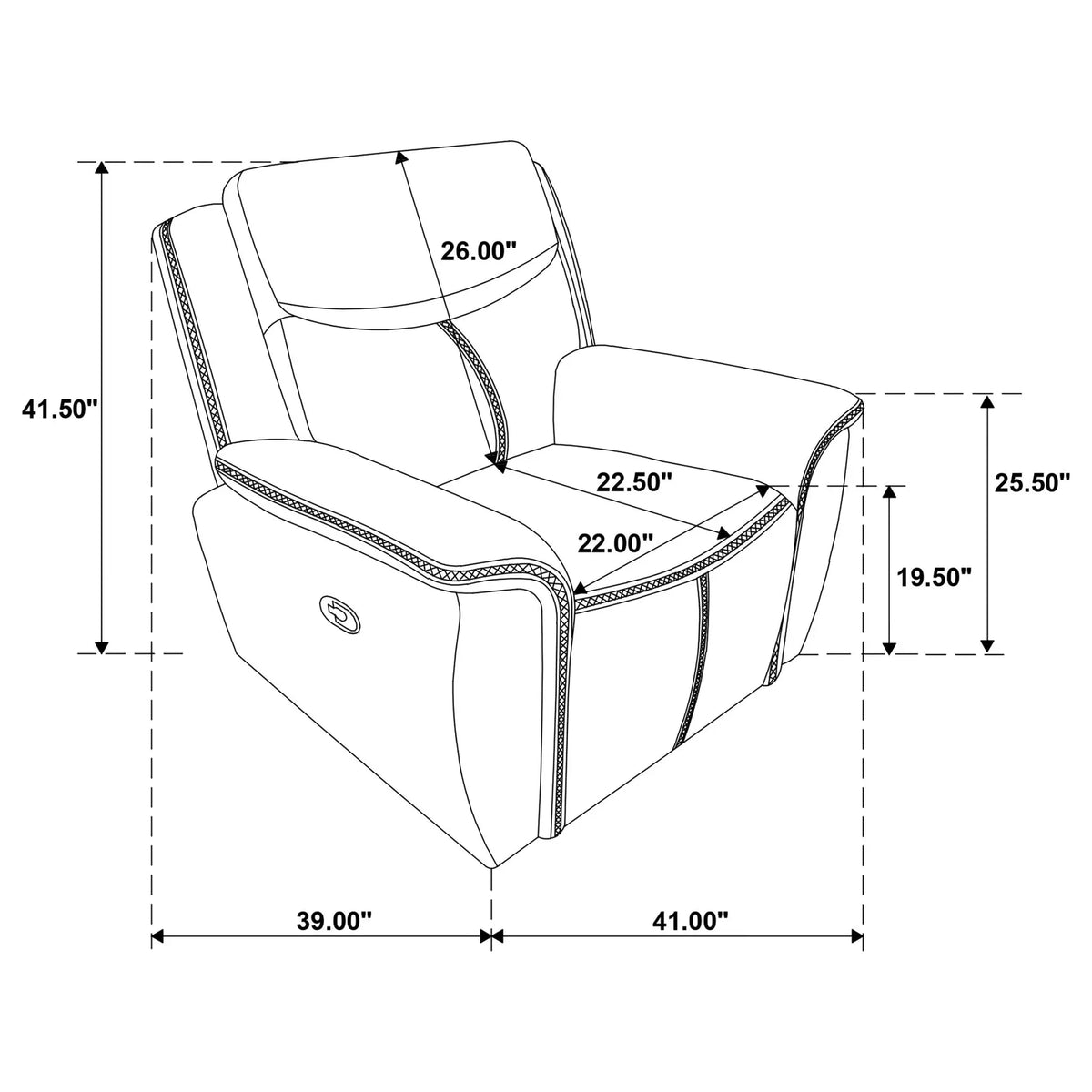 Brier - Upholstered Padded Arm Recliner Chair With Manual Recline And Pillowtop Arms - Blue Furniture Max