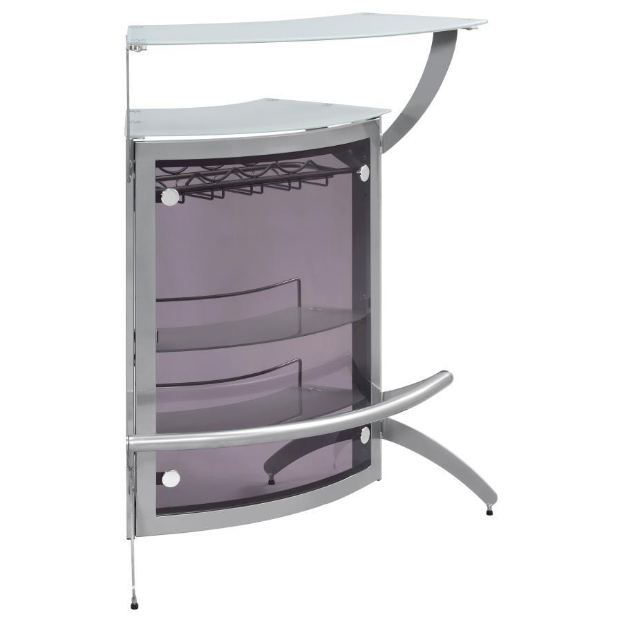 Dallas - 2-Shelf Curved Freestanding Home Bar Cabinet CoasterEssence