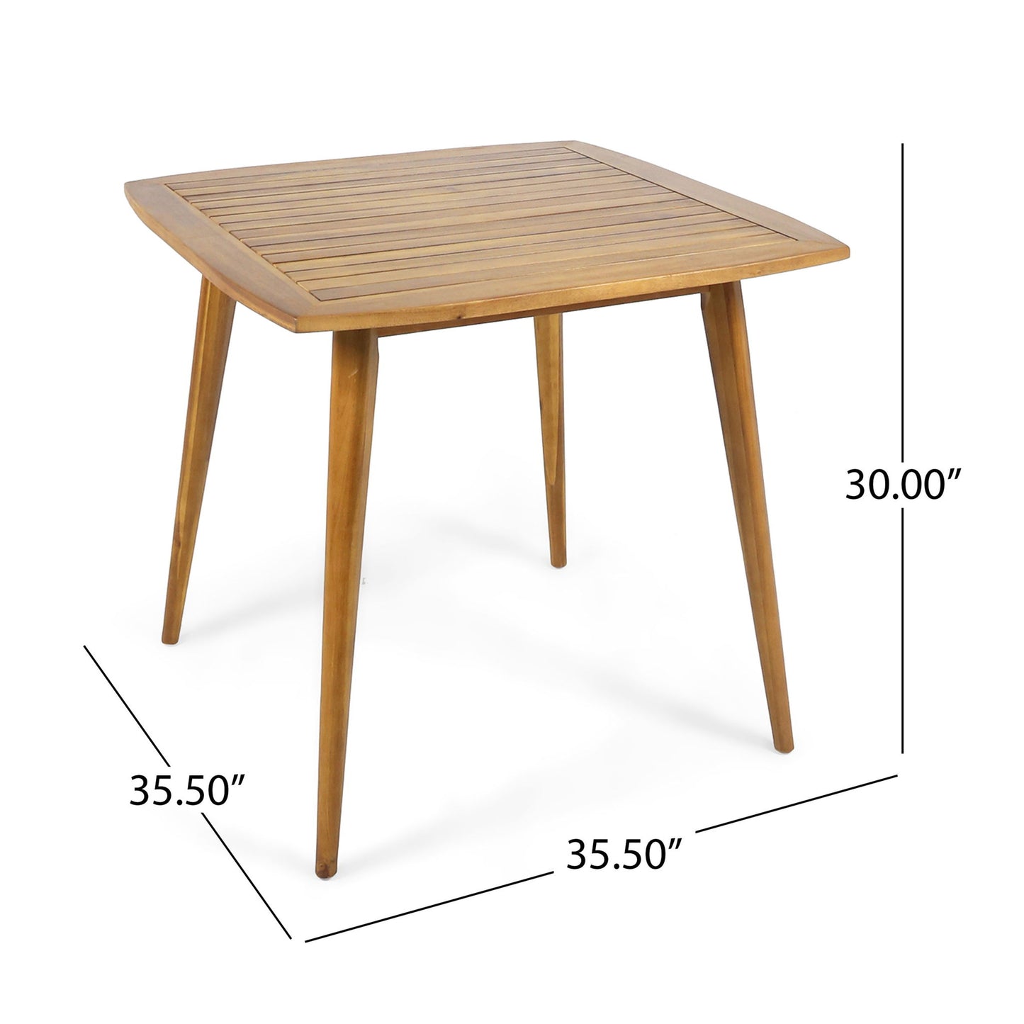 Modern Indoor Square Acacia Wood Dining Table With Toothpick Leg Design Noble House