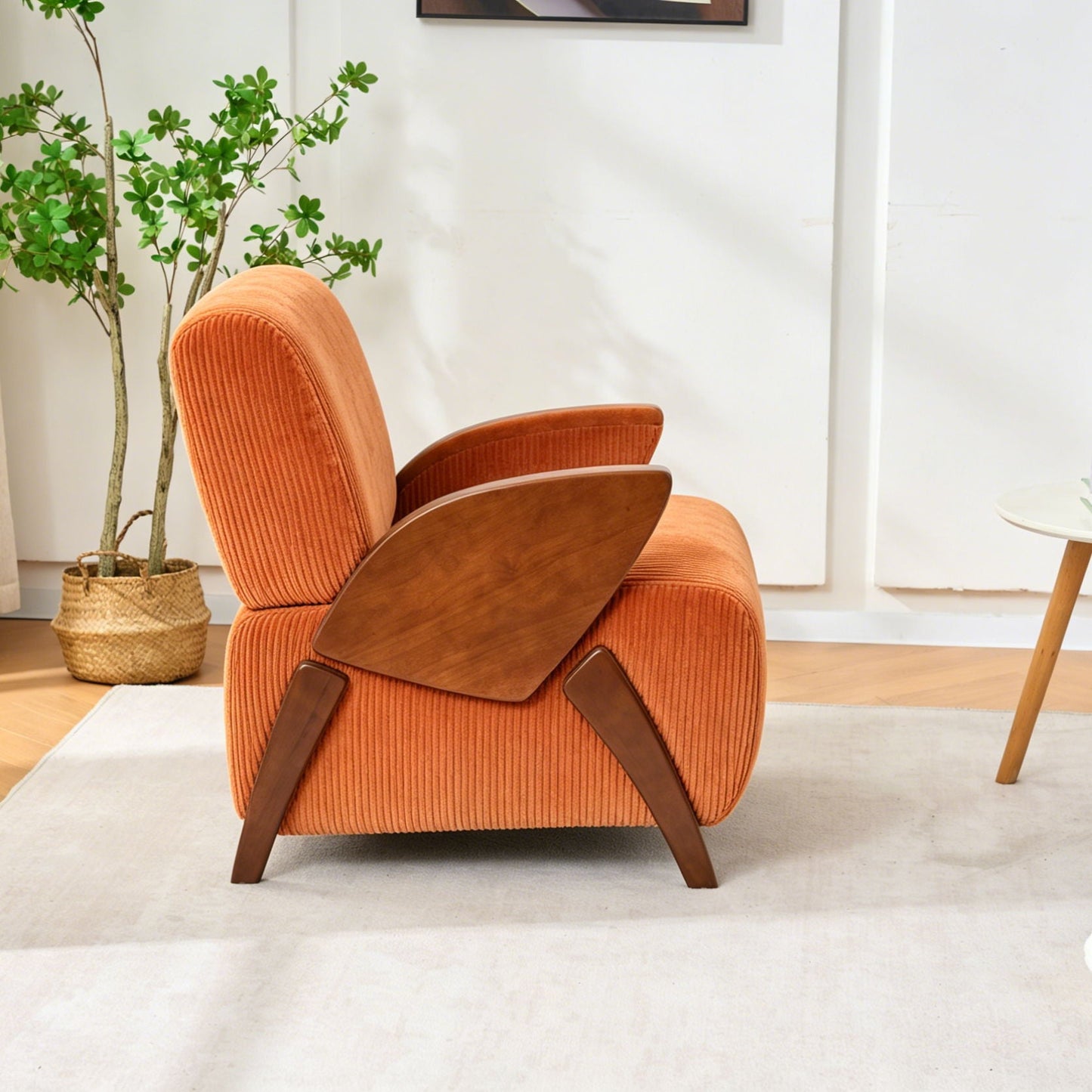 Armrest Accent Chair - Dark Orange Home Essentials