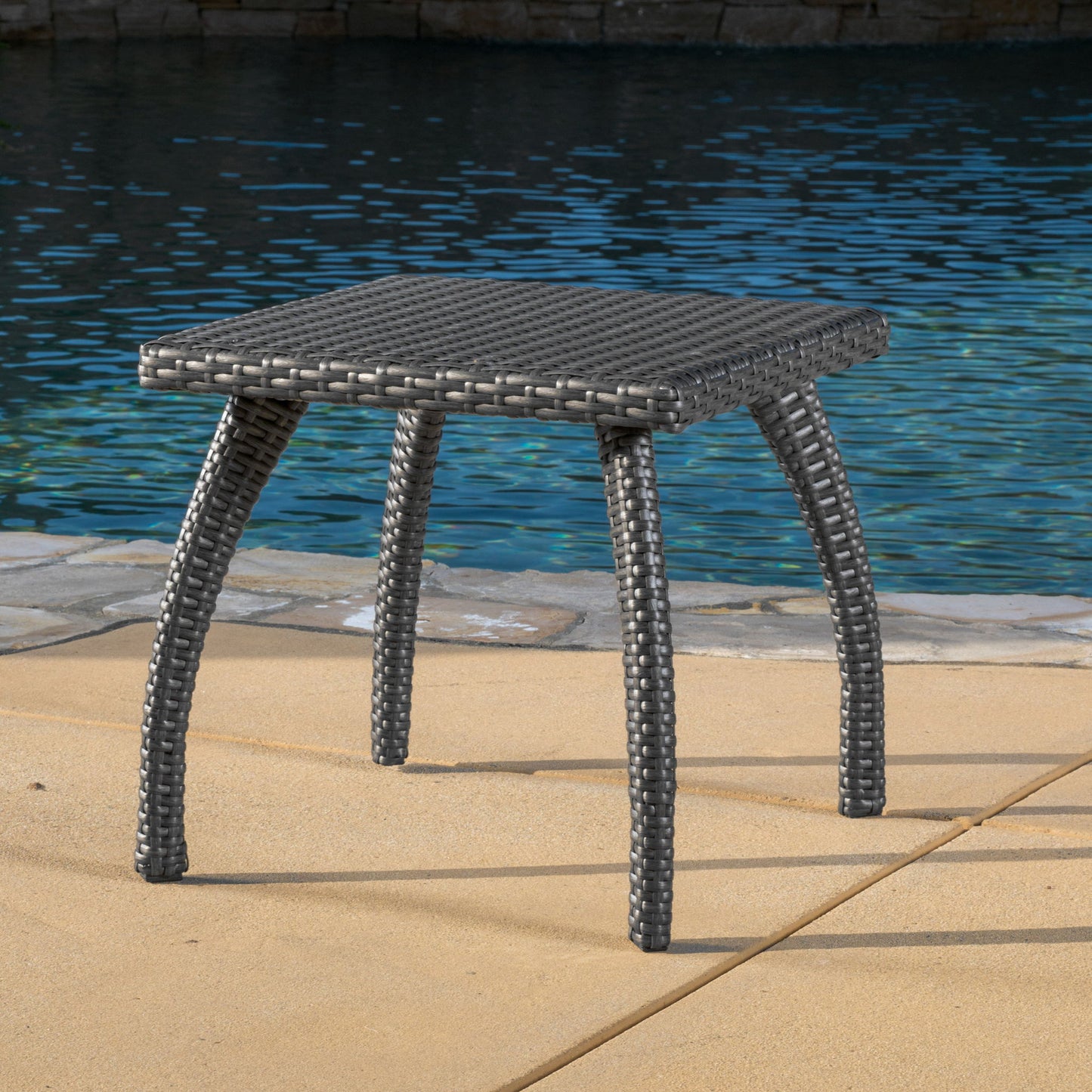 Luminant - Outdoor Side Table With Iron Frame - Gray Noble House