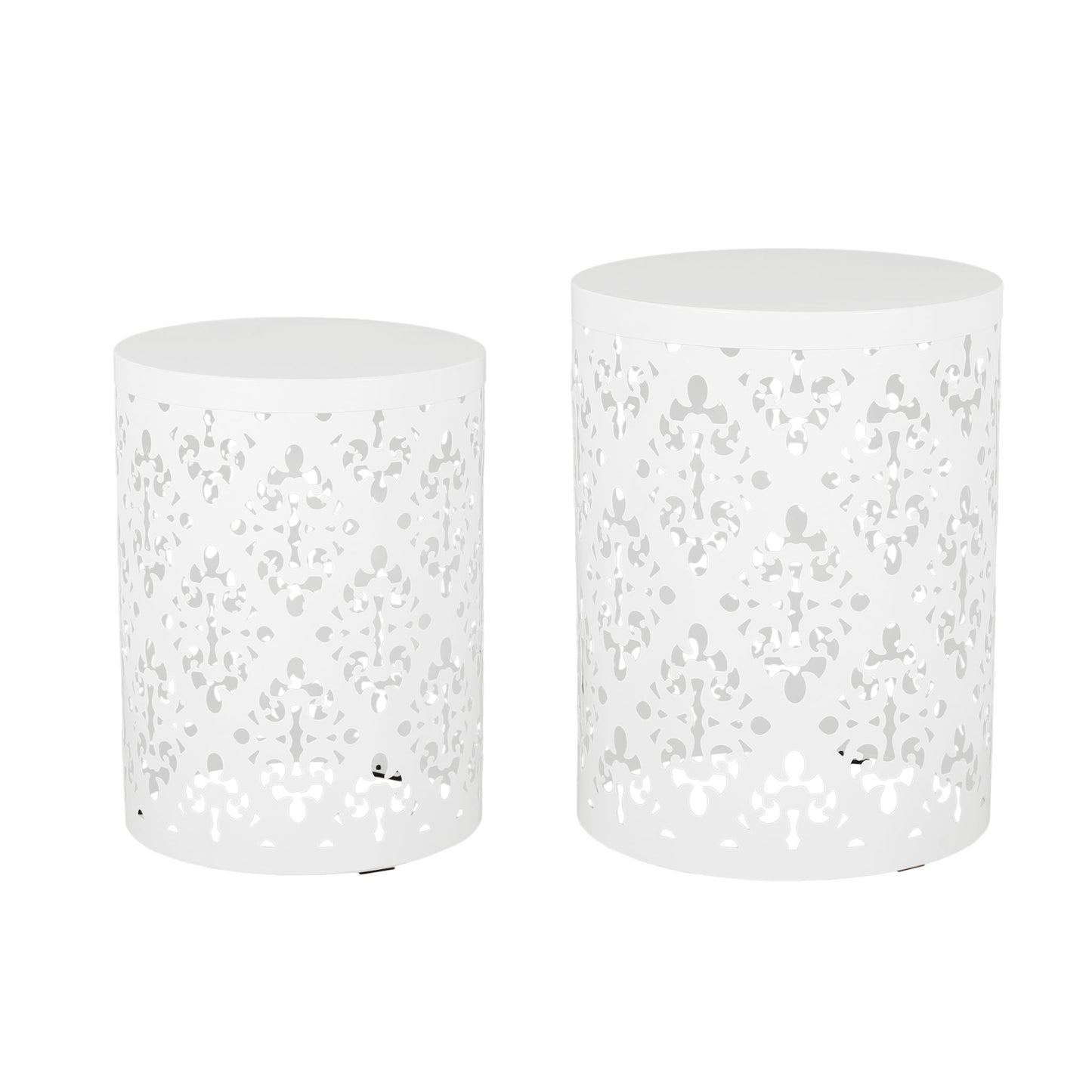 Outdoor Metal Modern Design End Table Noble House