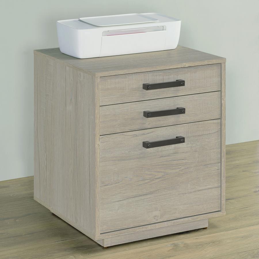 Loomis - 3-Drawer Home Office File Cabinet - Whitewashed Gray CoasterEssence