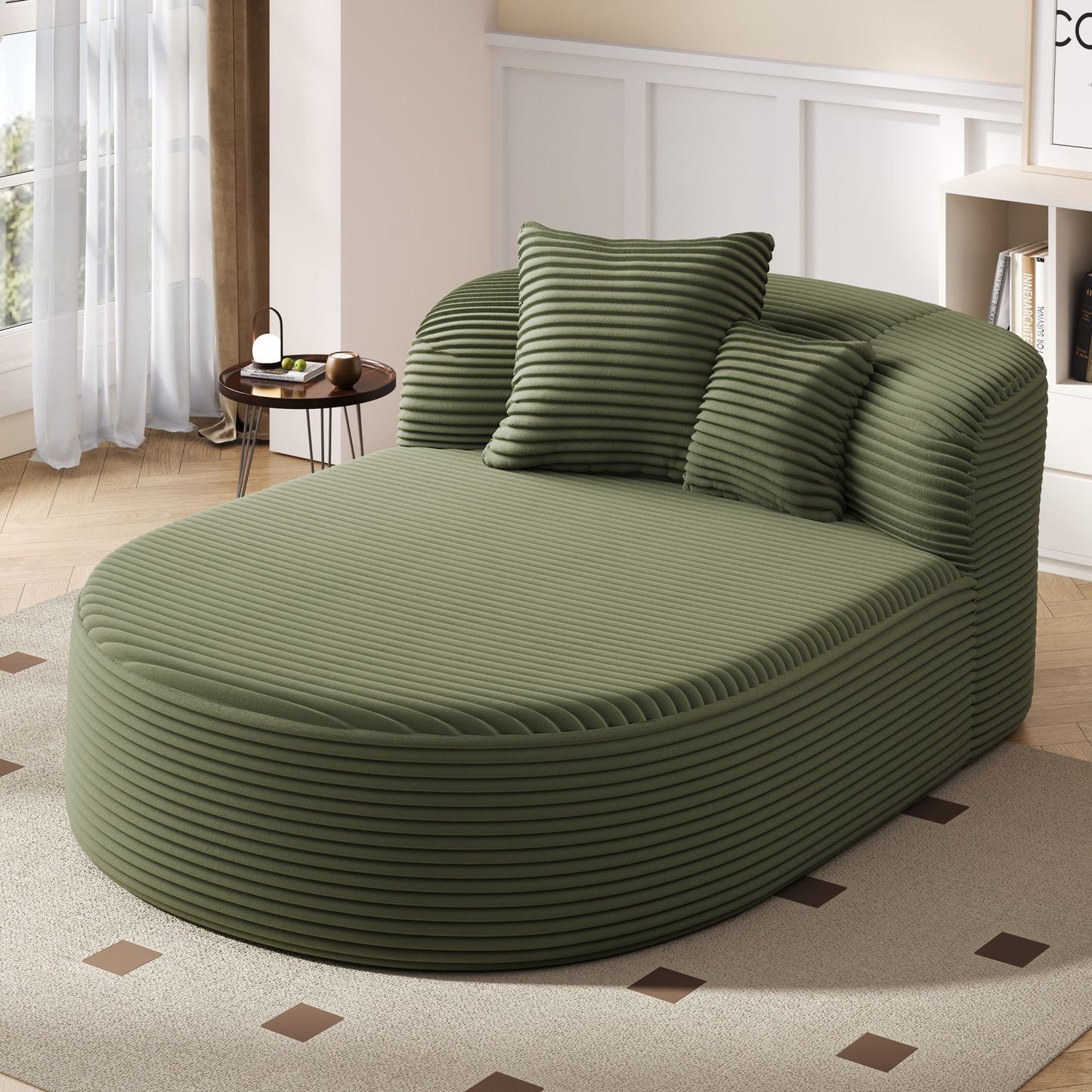 Modern Chaise Lounge Sofa Boneless Couch With Supportive Pillows Hearth and Haven
