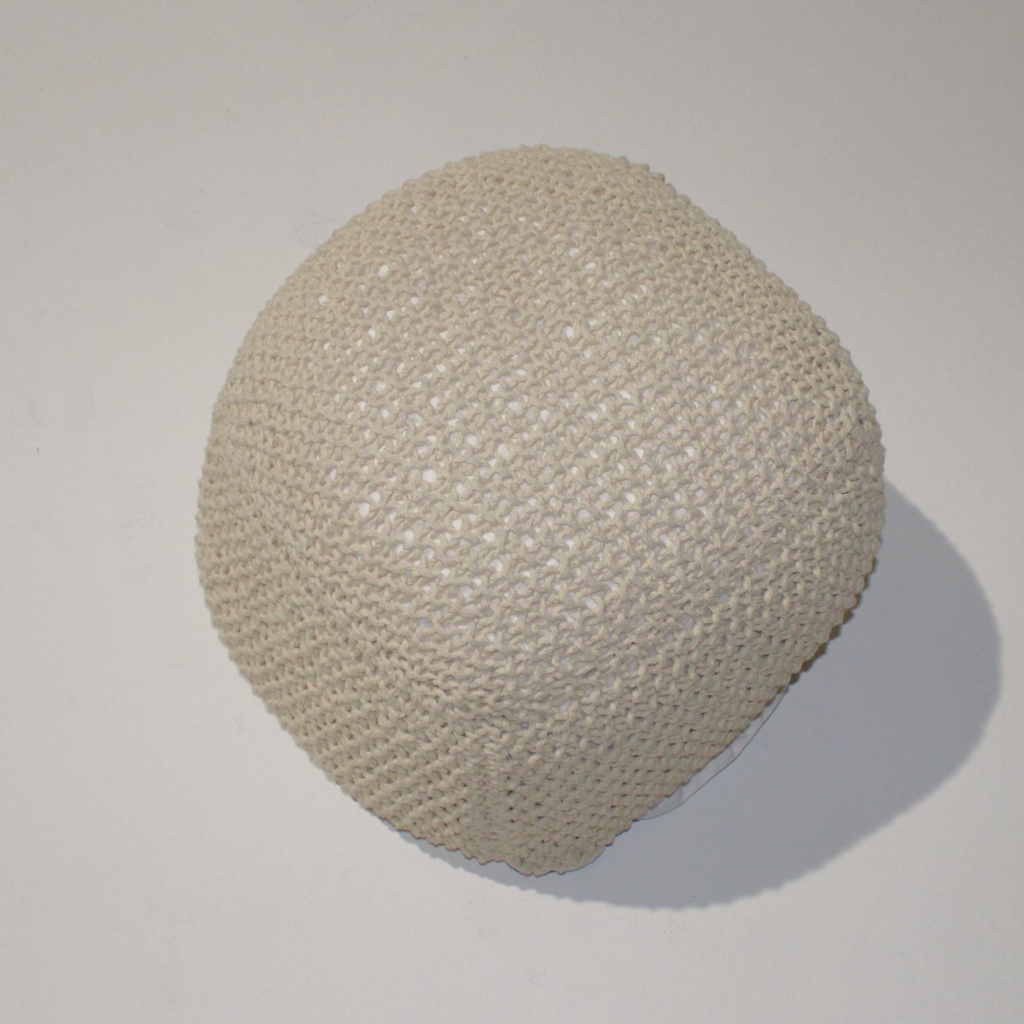 Semi Rounded Pouf, Cable Knitted, Perfect Seating Home Essentials