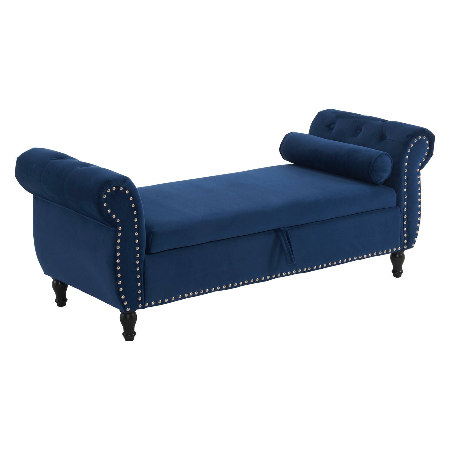 Luxurious Velvet Multifunctional Storage Ottoman Bench With Pillow Noble House