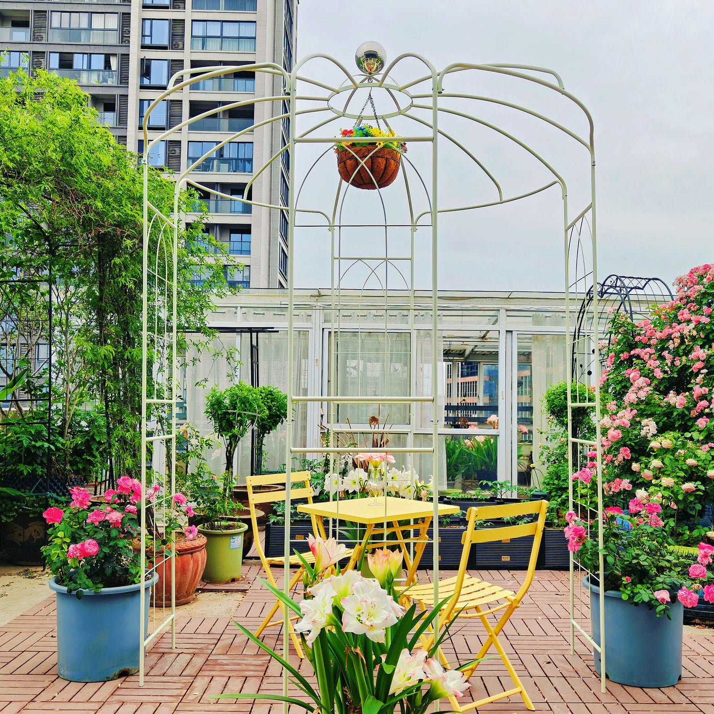 Metal Garden Arch Iron Garden Arbors Gazebo Dia High Birdcage Shape Pergola Pavilion For Wedding Ceremony Daily Nest