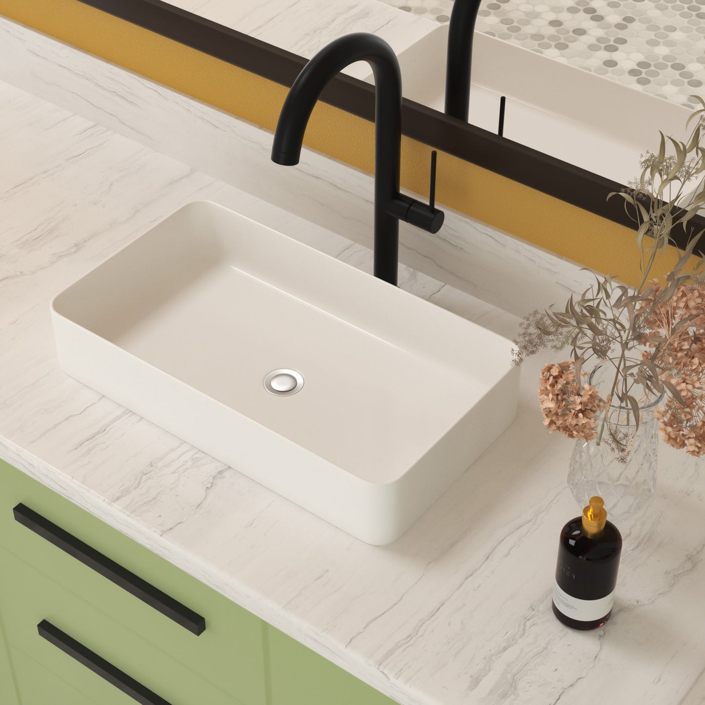 Modern Ceramic Rectangular Bathroom Vessel Sink With European Design Daily Nest
