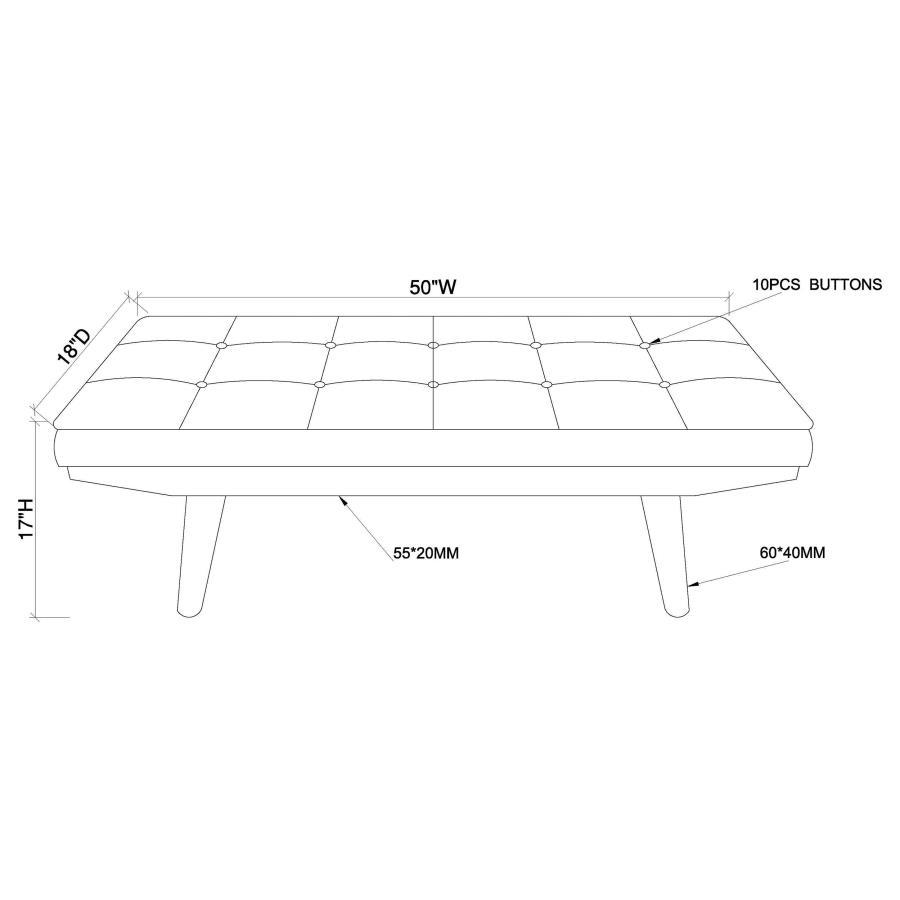 Wilson - Fabric Upholstered Tufted Accent Bench - Gray CoasterEssence