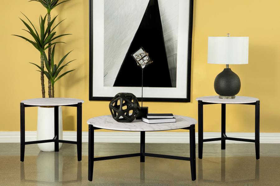 Tandi - Faux Marble Coffee Table Set Coaster Fine Furniture