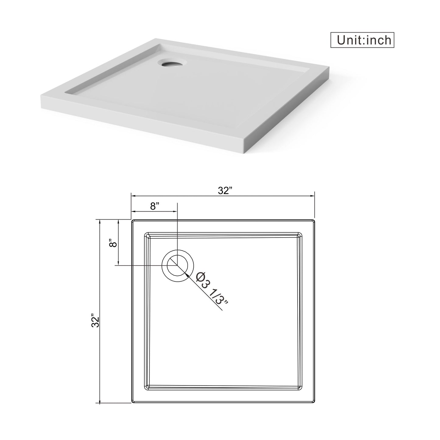 In Corner Drain Shower Base Daily Nest