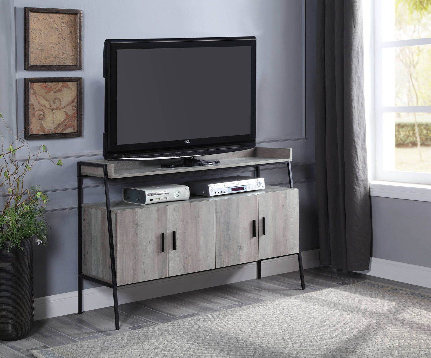 Samiya - TV Stand - Gray Acme