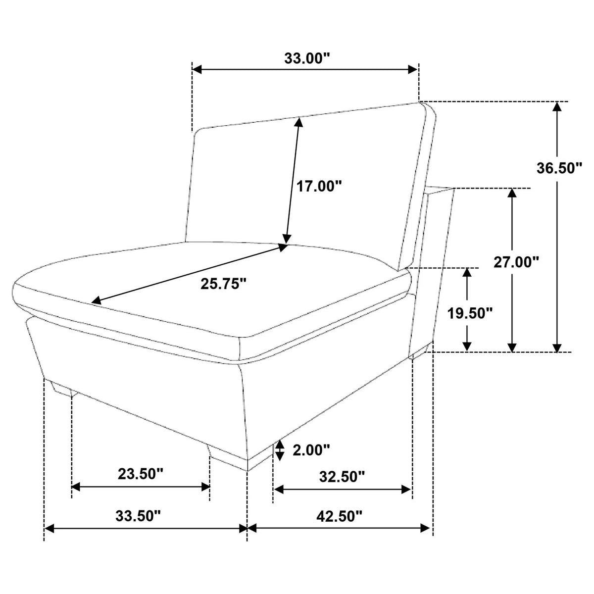 Murtagh - Armless Chair Furniture Max