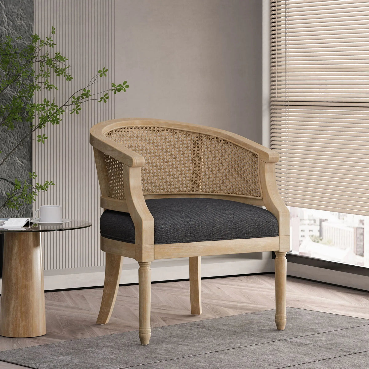 Curved Backrest Accent Chair Noble House