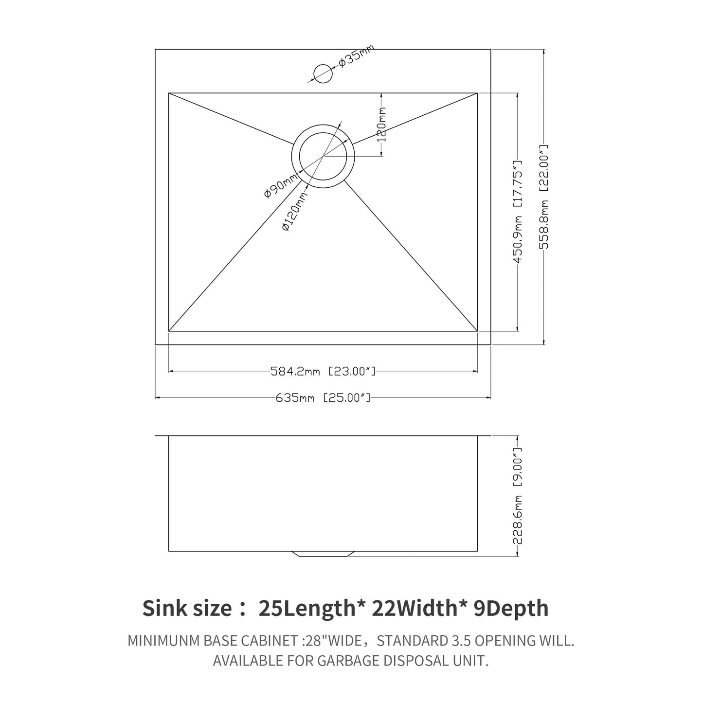 Drop In Kitchen Sink, 16 Gauge Stainless Steel, Topmount Daily Nest