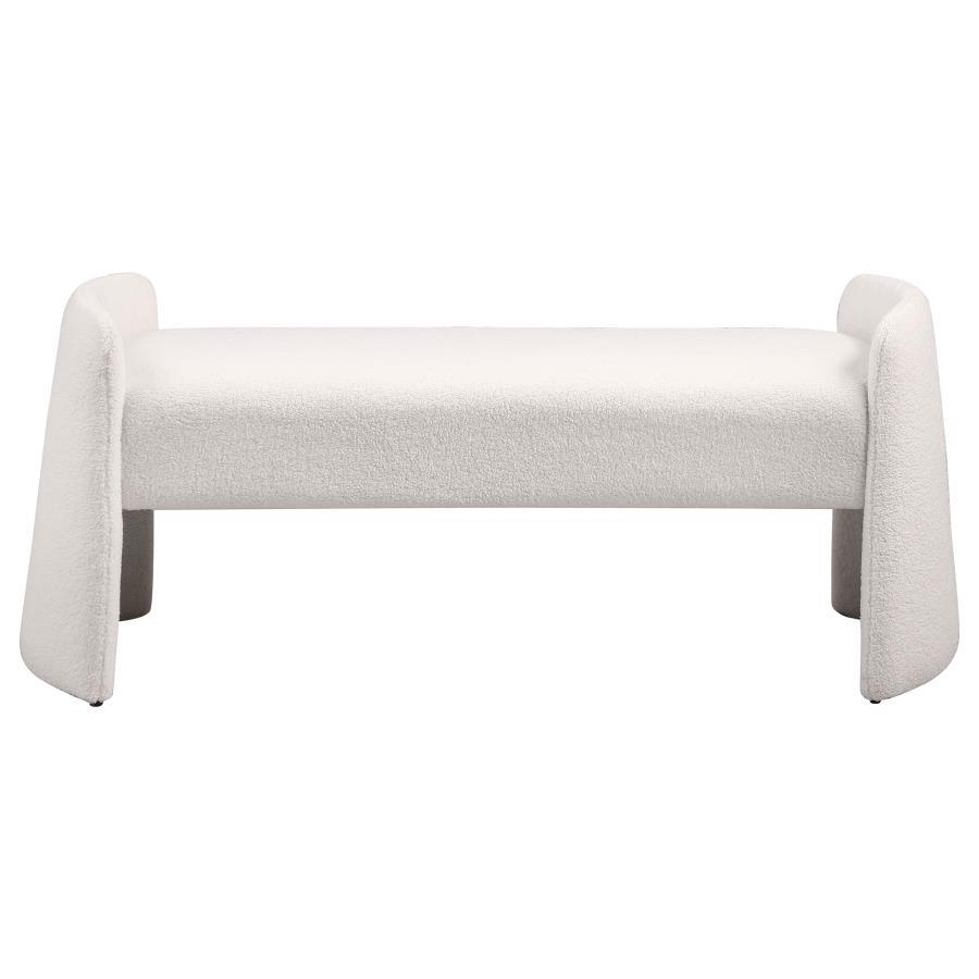 Peoria - Velvet Upholstered Accent Bench - Ivory Coaster Fine Furniture