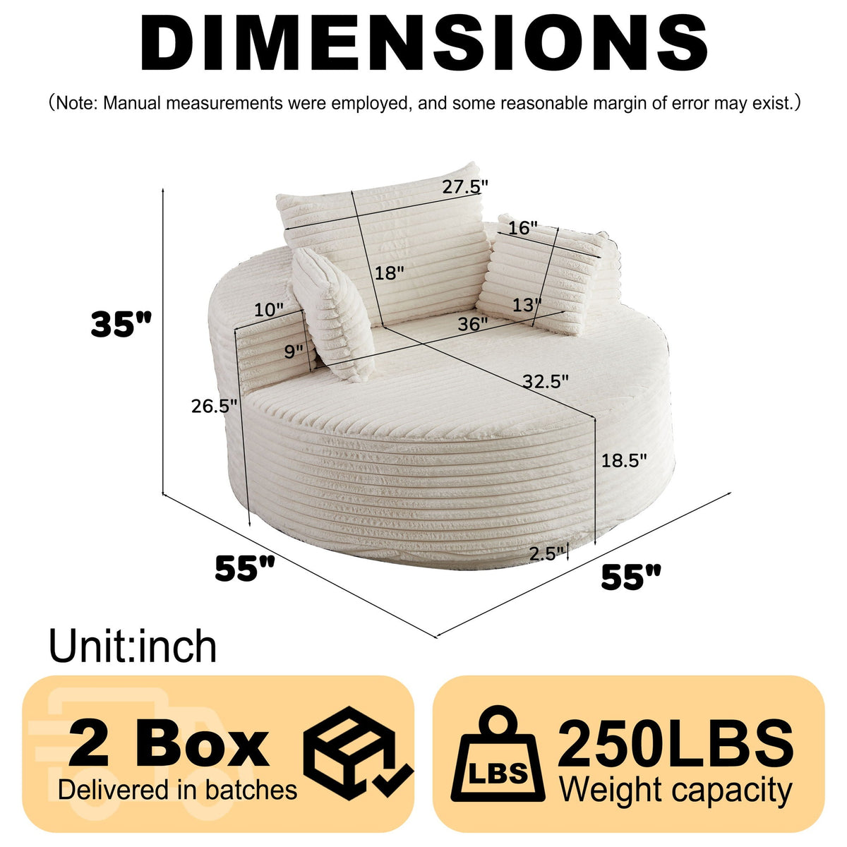 Swivel Chair With 360° Rotation For Living Room Home Essentials