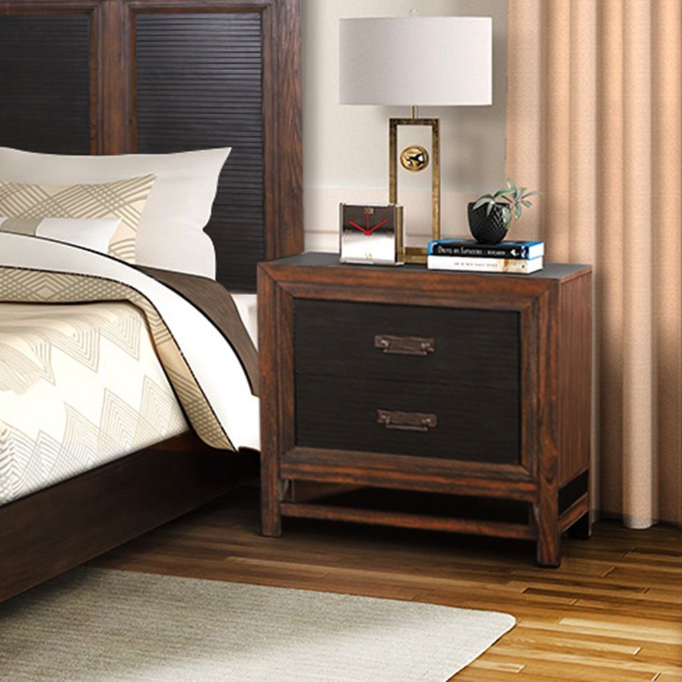 2 Drawer Nightstand, 2 Tone - Brown Legends