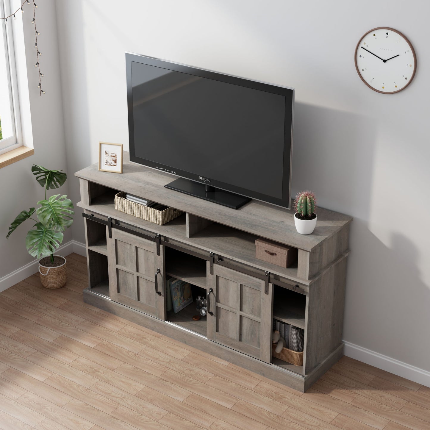 TV Stand With Storage Cabinet And Shelves, TV Console Table Entertainment Center For Living Room, Bedroom Home Essentials